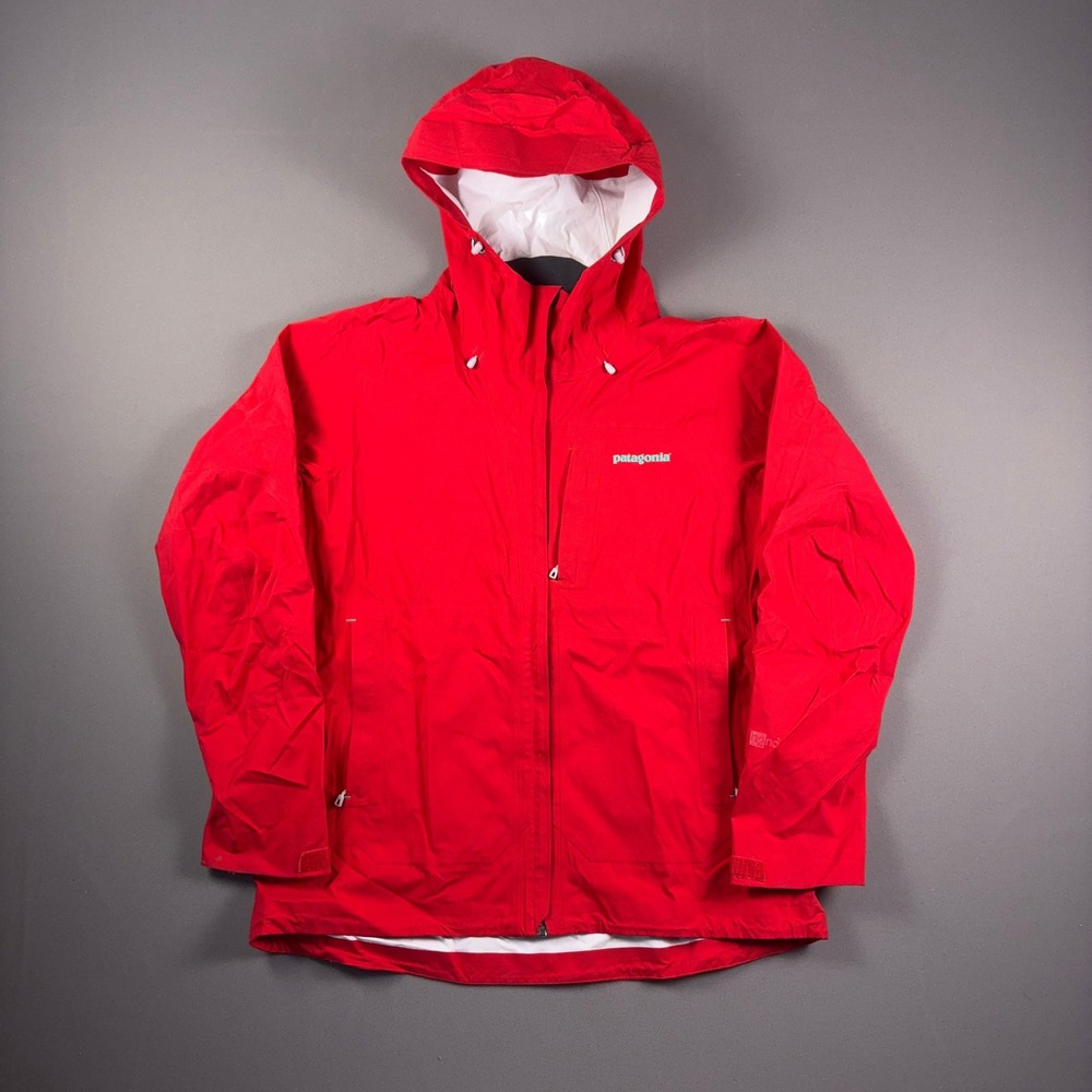 Patagonia H2No Rain Jacket Womens XL Red Waterproof Hooded Shell Pit Zips Hiking